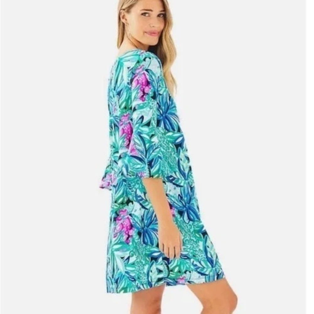 Lily Pulitzer Ophelia Maldives Swing Dress Color Green Pink Size XSmall